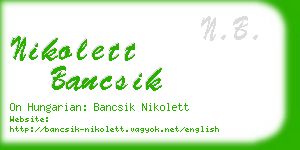 nikolett bancsik business card